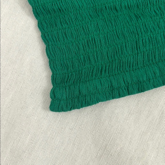 Ambiance Green Off-Shoulder Crop Top - Picture 3 of 5